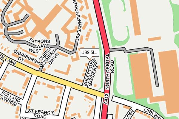 UB9 5LJ map - OS OpenMap – Local (Ordnance Survey)