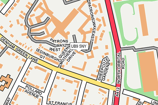 UB9 5NY map - OS OpenMap – Local (Ordnance Survey)