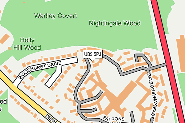 UB9 5PJ map - OS OpenMap – Local (Ordnance Survey)