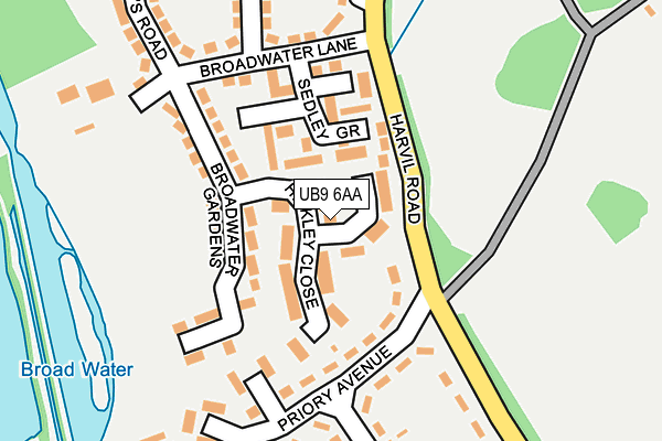 UB9 6AA map - OS OpenMap – Local (Ordnance Survey)