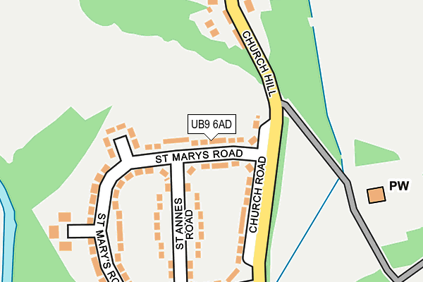 UB9 6AD map - OS OpenMap – Local (Ordnance Survey)