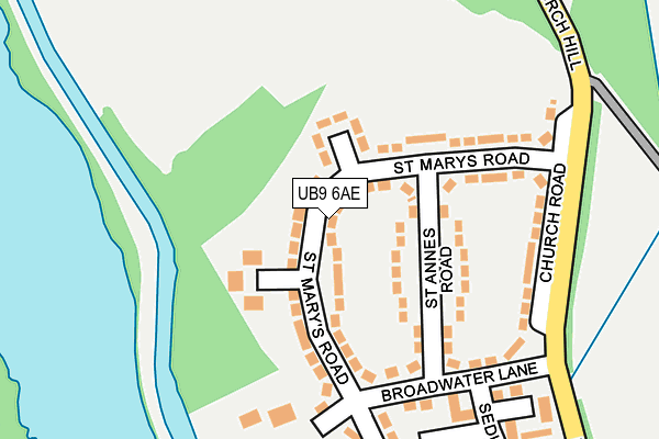 UB9 6AE map - OS OpenMap – Local (Ordnance Survey)