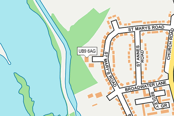 UB9 6AG map - OS OpenMap – Local (Ordnance Survey)