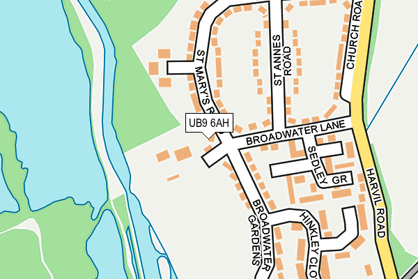 UB9 6AH map - OS OpenMap – Local (Ordnance Survey)