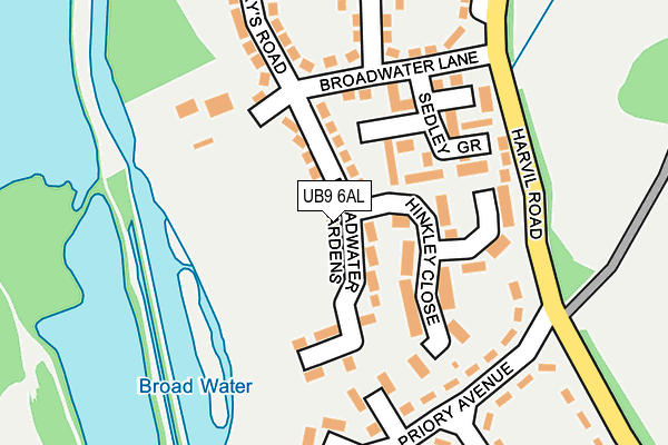 UB9 6AL map - OS OpenMap – Local (Ordnance Survey)