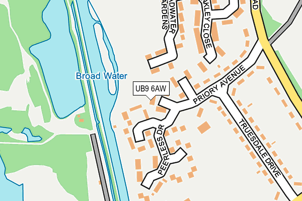 UB9 6AW map - OS OpenMap – Local (Ordnance Survey)