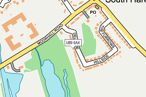 UB9 6AX map - OS OpenMap – Local (Ordnance Survey)