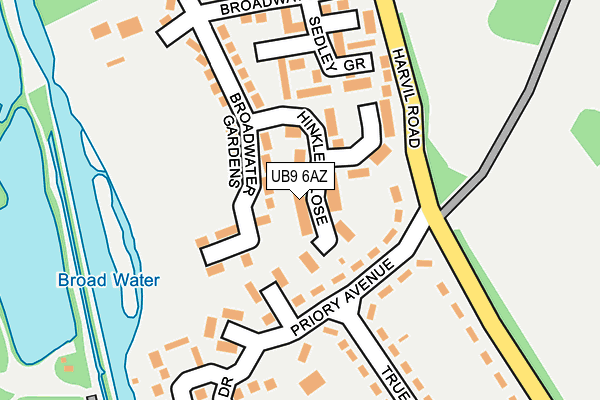 UB9 6AZ map - OS OpenMap – Local (Ordnance Survey)