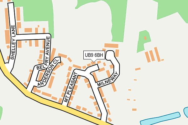 UB9 6BH map - OS OpenMap – Local (Ordnance Survey)