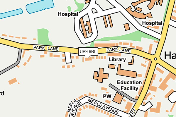 UB9 6BL map - OS OpenMap – Local (Ordnance Survey)
