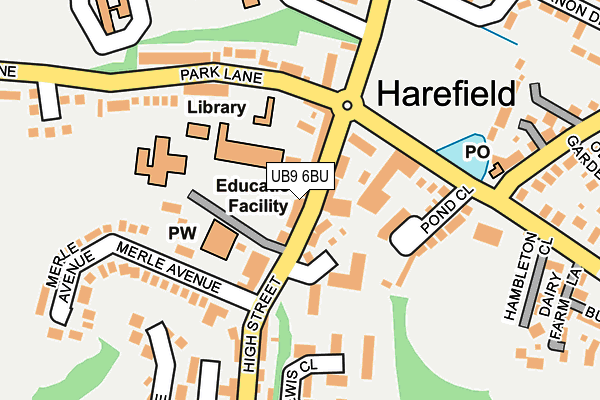 Map of HAREFIELD WINE LTD at local scale