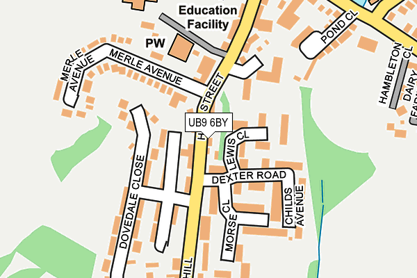 UB9 6BY map - OS OpenMap – Local (Ordnance Survey)