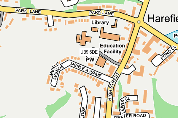 UB9 6DE map - OS OpenMap – Local (Ordnance Survey)