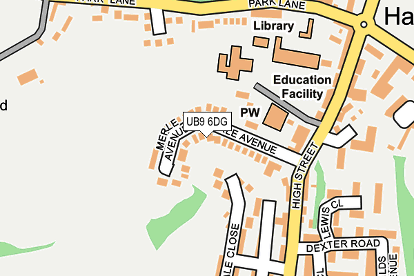 UB9 6DG map - OS OpenMap – Local (Ordnance Survey)