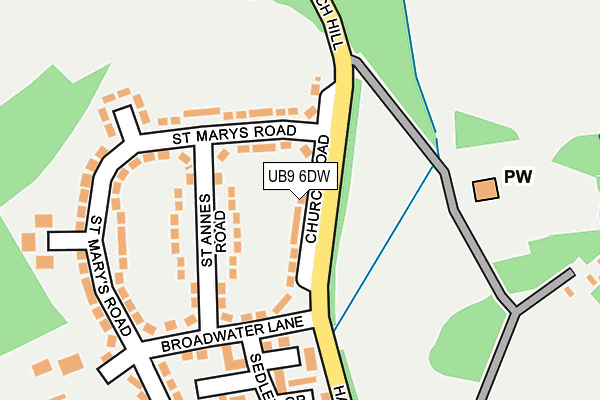 UB9 6DW map - OS OpenMap – Local (Ordnance Survey)