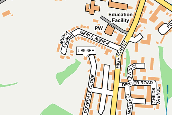 UB9 6EE map - OS OpenMap – Local (Ordnance Survey)