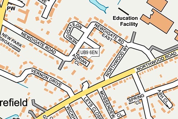 UB9 6EN map - OS OpenMap – Local (Ordnance Survey)