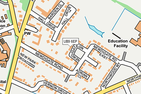 UB9 6EP map - OS OpenMap – Local (Ordnance Survey)