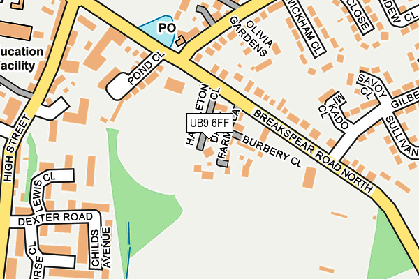 UB9 6FF map - OS OpenMap – Local (Ordnance Survey)