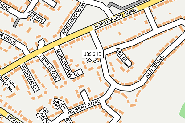 UB9 6HD map - OS OpenMap – Local (Ordnance Survey)