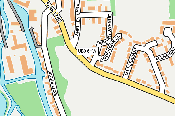 UB9 6HW map - OS OpenMap – Local (Ordnance Survey)