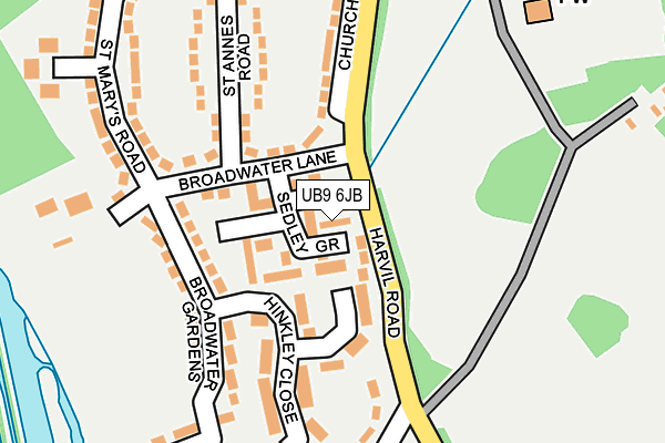 UB9 6JB map - OS OpenMap – Local (Ordnance Survey)