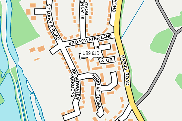 UB9 6JD map - OS OpenMap – Local (Ordnance Survey)