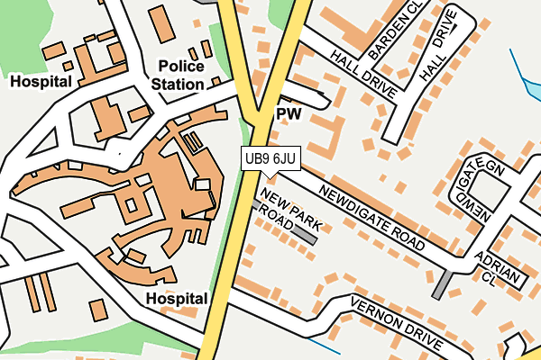 UB9 6JU map - OS OpenMap – Local (Ordnance Survey)