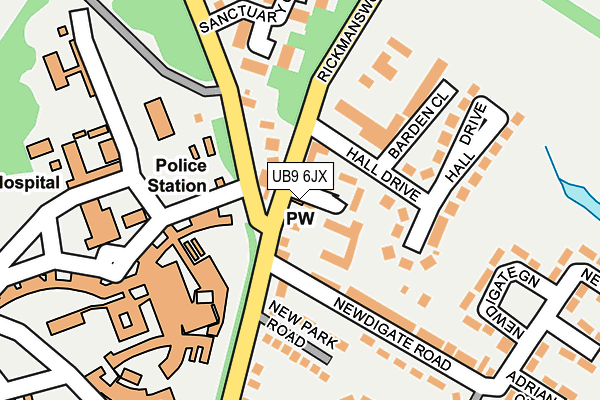 UB9 6JX map - OS OpenMap – Local (Ordnance Survey)