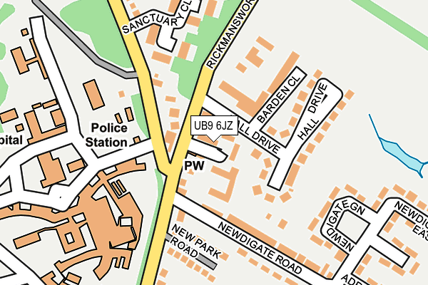 UB9 6JZ map - OS OpenMap – Local (Ordnance Survey)