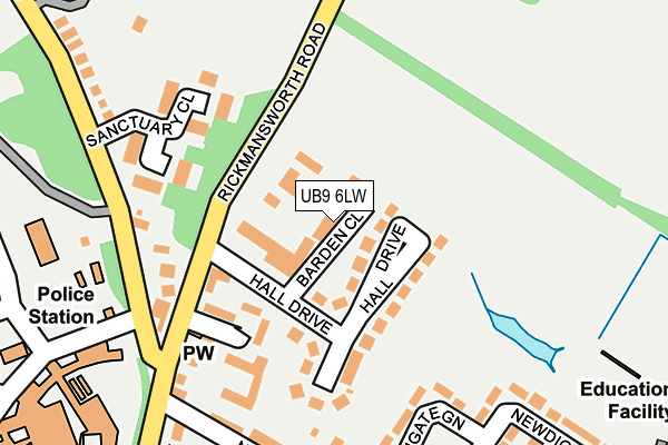 UB9 6LW map - OS OpenMap – Local (Ordnance Survey)