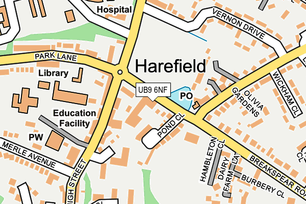 Map of HAREFIELD PROPERTIES LIMITED at local scale