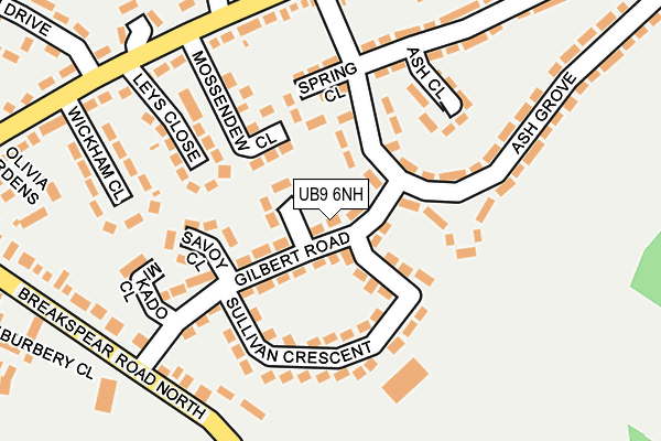 UB9 6NH map - OS OpenMap – Local (Ordnance Survey)