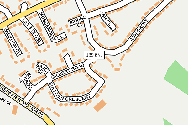 UB9 6NJ map - OS OpenMap – Local (Ordnance Survey)