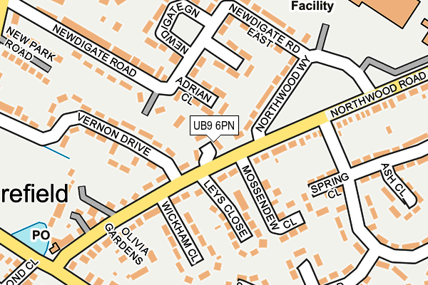 UB9 6PN map - OS OpenMap – Local (Ordnance Survey)