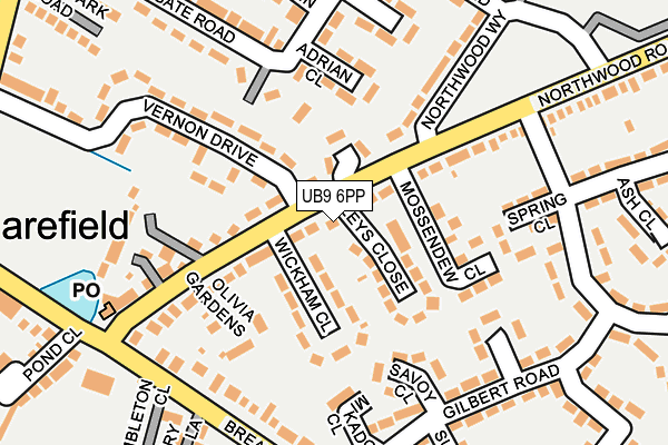 UB9 6PP map - OS OpenMap – Local (Ordnance Survey)