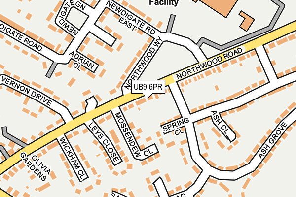 UB9 6PR map - OS OpenMap – Local (Ordnance Survey)