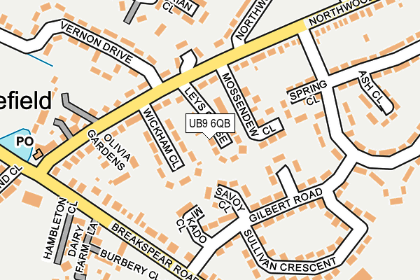 UB9 6QB map - OS OpenMap – Local (Ordnance Survey)