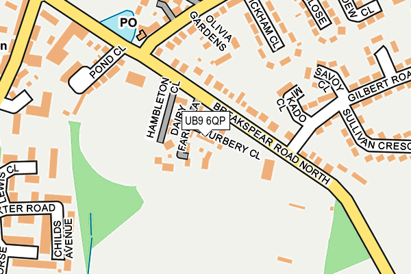 UB9 6QP map - OS OpenMap – Local (Ordnance Survey)