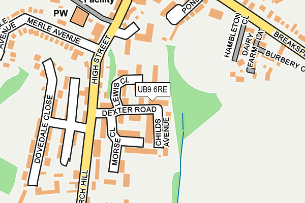 UB9 6RE map - OS OpenMap – Local (Ordnance Survey)