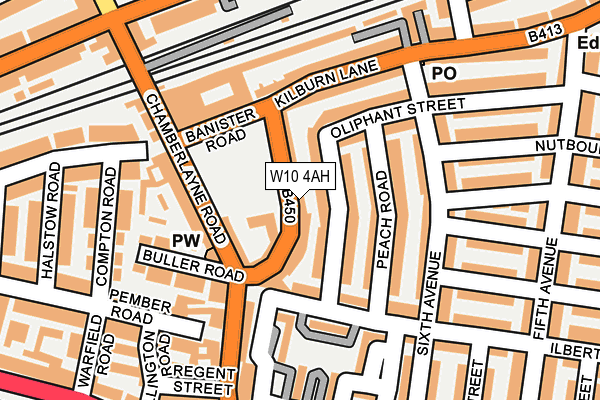 W10 4AH map - OS OpenMap – Local (Ordnance Survey)