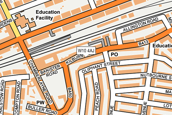 W10 4AJ map - OS OpenMap – Local (Ordnance Survey)