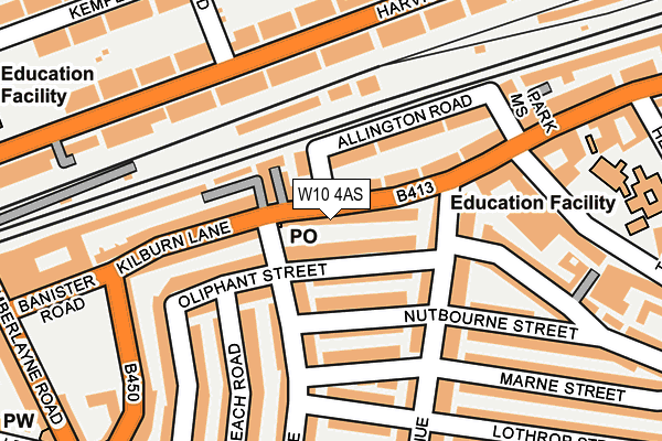 W10 4AS map - OS OpenMap – Local (Ordnance Survey)