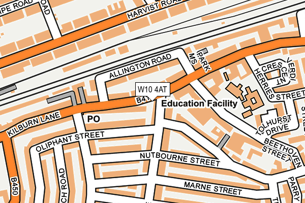 W10 4AT map - OS OpenMap – Local (Ordnance Survey)