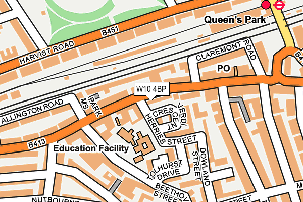 W10 4BP map - OS OpenMap – Local (Ordnance Survey)