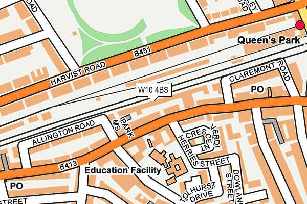 W10 4BS map - OS OpenMap – Local (Ordnance Survey)