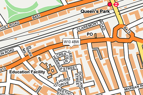 W10 4BW map - OS OpenMap – Local (Ordnance Survey)