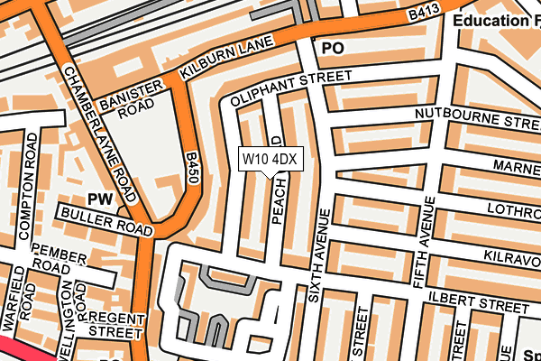 W10 4DX map - OS OpenMap – Local (Ordnance Survey)