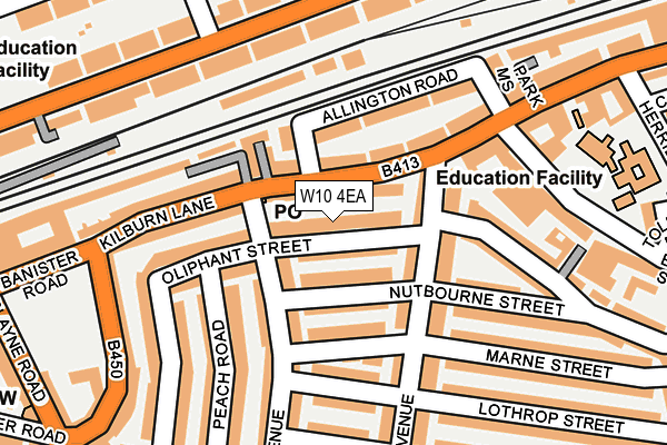 W10 4EA map - OS OpenMap – Local (Ordnance Survey)