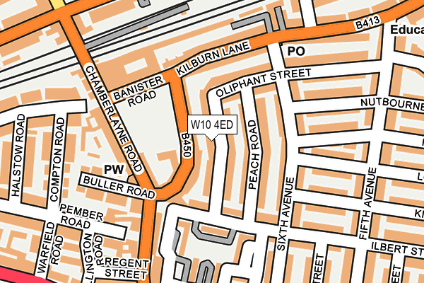 W10 4ED map - OS OpenMap – Local (Ordnance Survey)